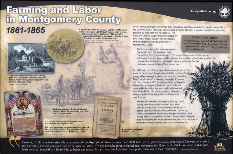 Farming and Labor in Montgomery County Marker image. Click for full size.