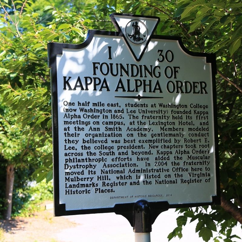 Founding of Kappa Alpha Order Marker image. Click for full size.