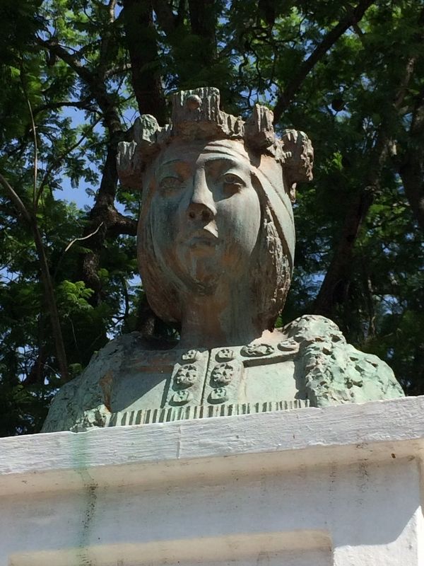 Isabella I of Castile monument bust detail image. Click for full size.