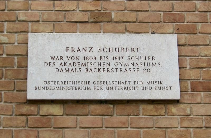 Franz Schubert Marker. Click for full size. Franz Schubert Marker image. Click for full size.