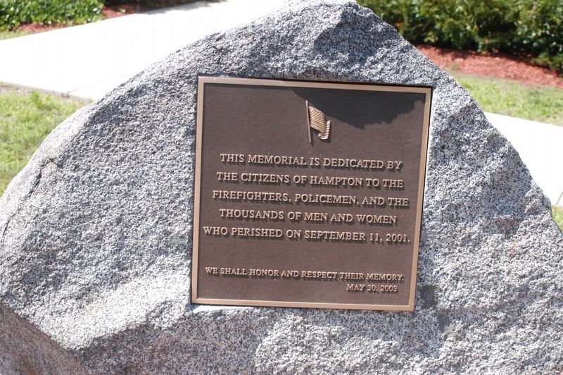 Hampton NH 9/11 Memorial Marker. Click for full size. Hampton NH 9/11 Memorial Marker image. Click for full size.