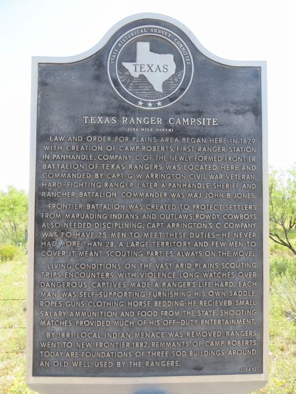 Texas Ranger Campsite Marker. Click for full size. Texas Ranger Campsite Marker image. Click for full size.