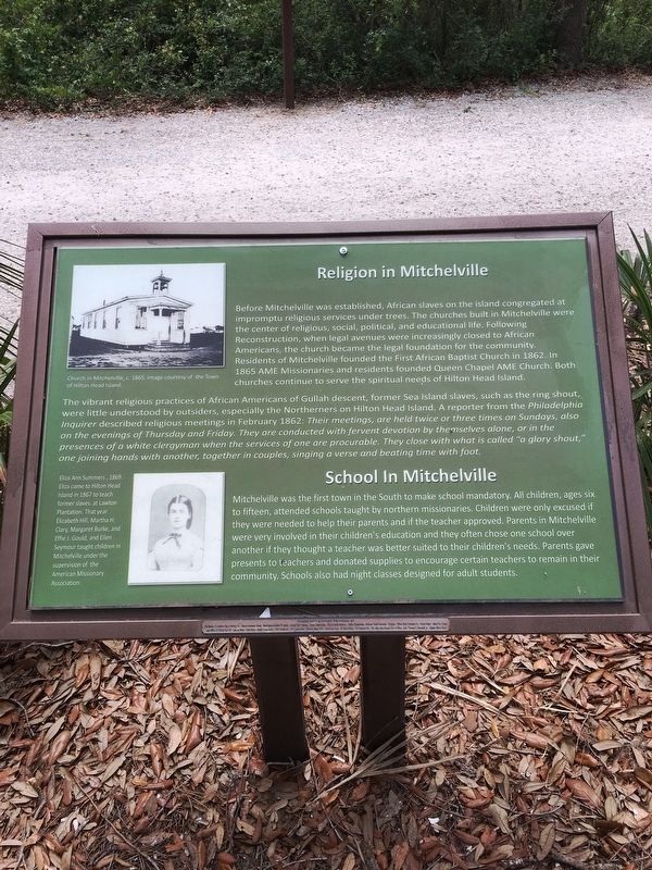 Religion in Mitchelville/School in Mitchelville Marker. Click for full size. Religion in Mitchelville/School in Mitchelville Marker image. Click for full size.