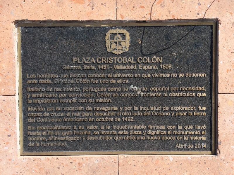 Christopher Columbus Plaza Marker image. Click for full size.