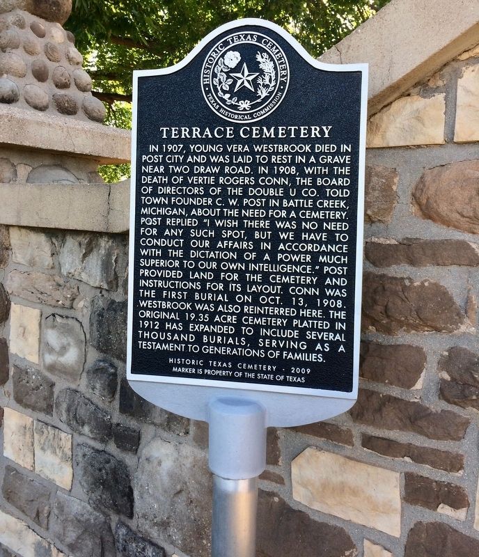 Terrace Cemetery Marker image. Click for full size.