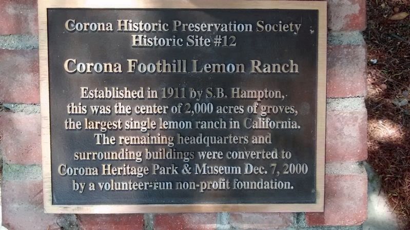 Corona Historic Preservation Society Historic Site #12 Marker image. Click for full size.