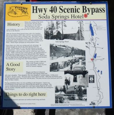 Soda Springs Hotel Marker. Click for full size. Soda Springs Hotel Marker image. Click for full size.