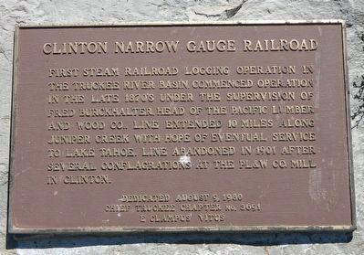 Clinton Narrow Gauge Railroad Marker image. Click for full size.