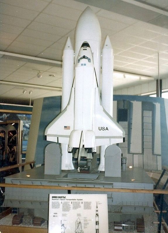 Space Shuttle model inside the museum image. Click for full size.