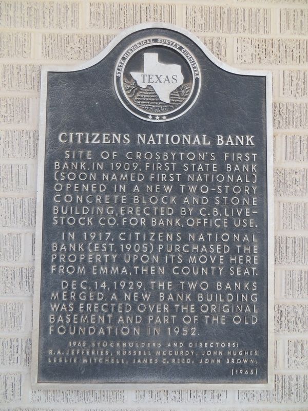 Citizens National Bank Marker image. Click for full size.