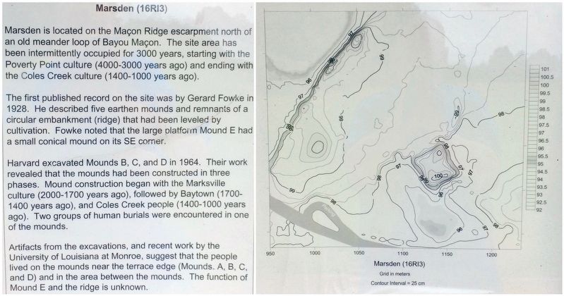 Additional info and mound map located along trail near marker. image. Click for full size.