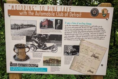 "Motoring" to Pine Lake Marker. Click for full size. "Motoring" to Pine Lake Marker image. Click for full size.