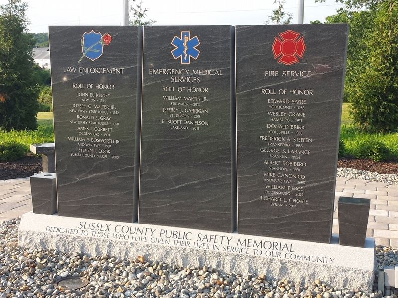 Sussex County Public Safety Memorial image. Click for full size.