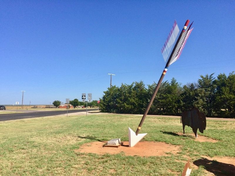 Quanah Parker Trail Marker looking north on Texas Highway 70.. Click for full size. Quanah Parker Trail Marker looking north on Texas Highway 70. image. Click for full size.