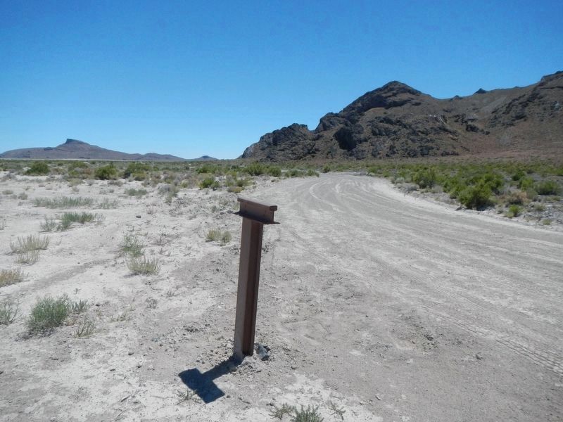 Hastings Cutoff - Barren Mountains Marker. Click for full size. Hastings Cutoff - Barren Mountains Marker image. Click for full size.