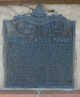 Corinne Opera House Marker image. Click for full size.