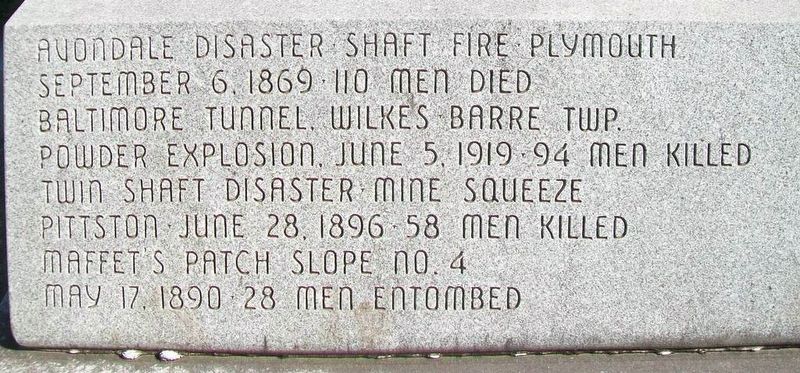 Coal Miners Memorial Mine Disasters. Click for full size. Coal Miners Memorial Mine Disasters image. Click for full size.