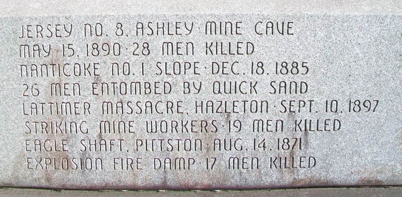 Coal Miners Memorial Mine Disasters. Click for full size. Coal Miners Memorial Mine Disasters image. Click for full size.