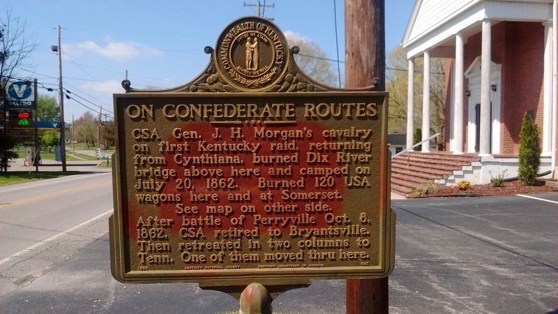 On Confederate Routes Marker (Front) image. Click for full size.