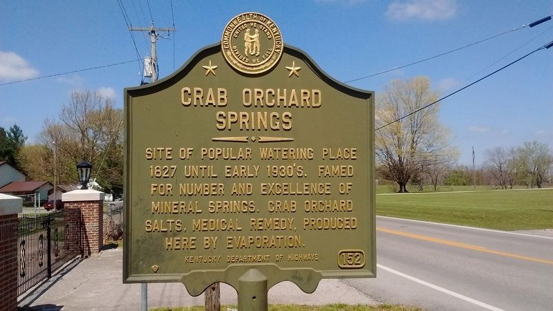 Crab Orchard Springs Marker. Click for full size. Crab Orchard Springs Marker image. Click for full size.