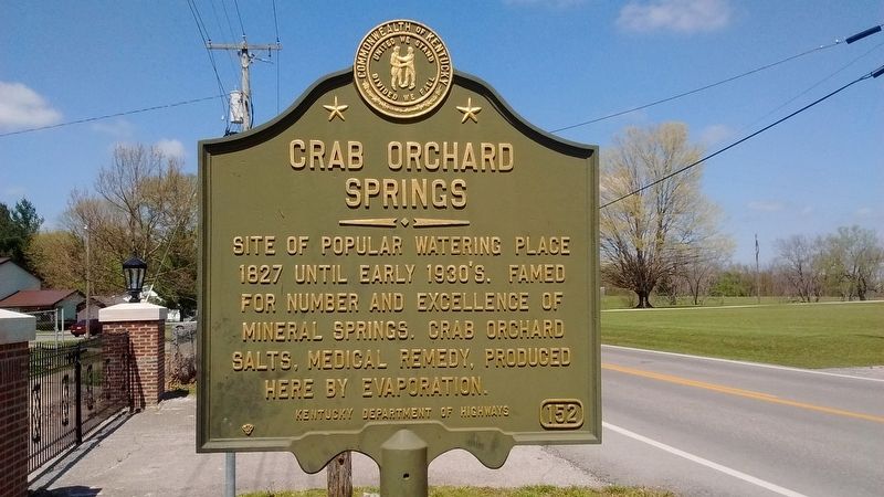 Crab Orchard Springs Marker image. Click for full size.
