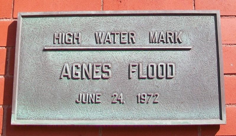 Agnes Flood High Water Mark Marker image. Click for full size.