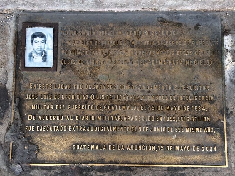 José Luis de León Díaz (Luis de Lión) Marker. Click for full size. José Luis de León Díaz (Luis de Lión) Marker image. Click for full size.