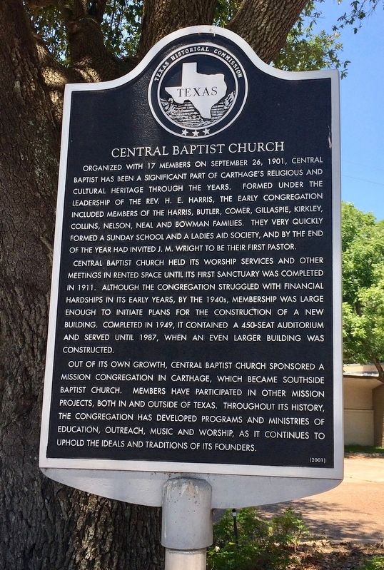 Central Baptist Church Marker image. Click for full size.