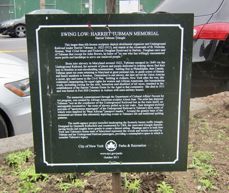 Swing Low: Harriet Tubman Memorial Marker image. Click for full size.