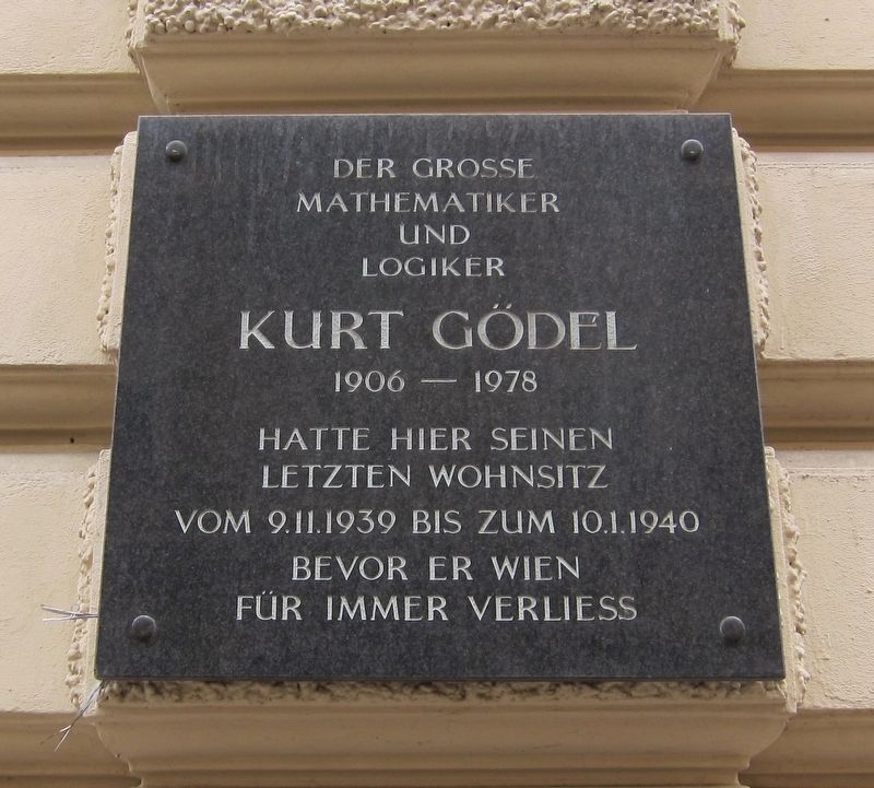 Kurt G�del Marker image. Click for full size.