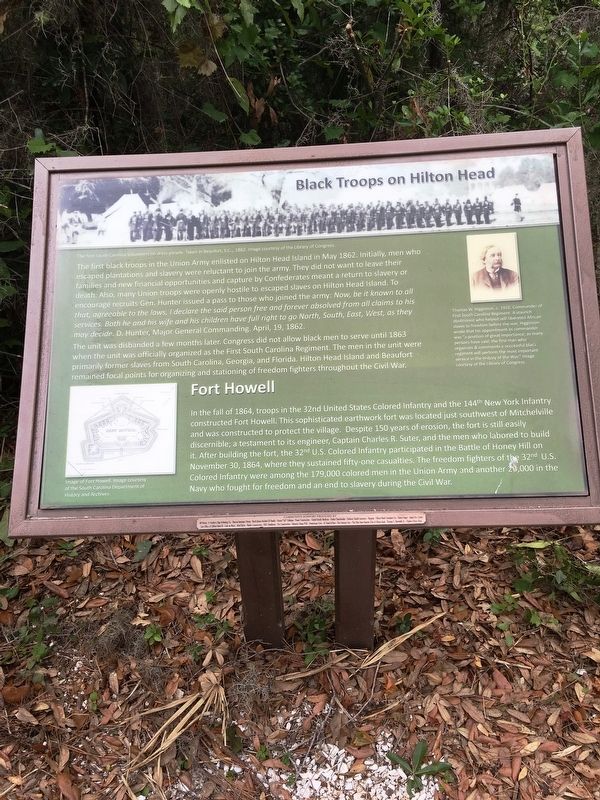 Black Troops on Hilton Head Marker image. Click for full size.