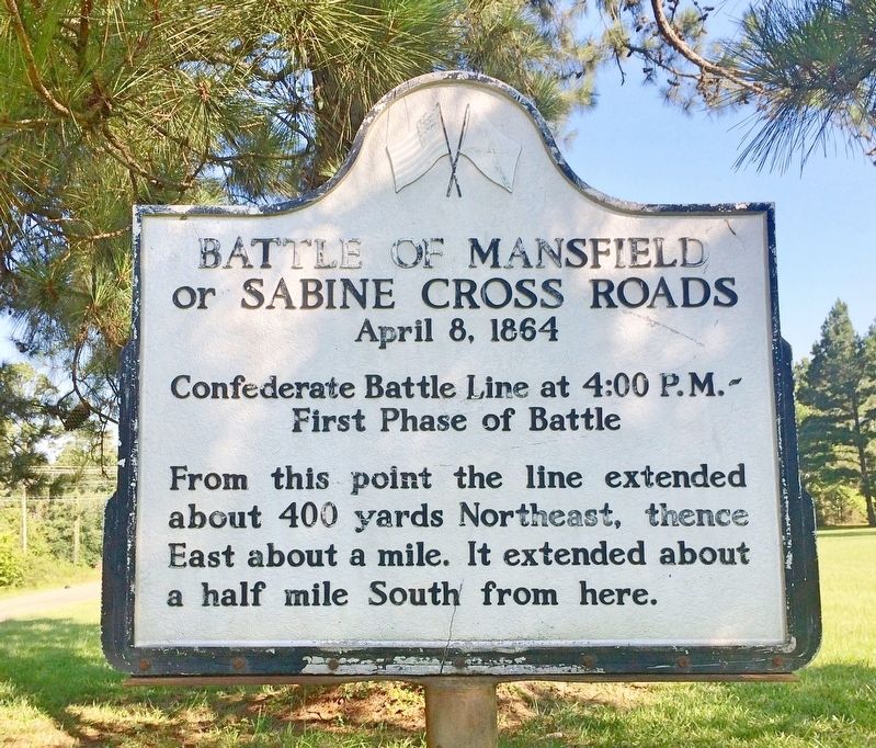 Battle of Mansfield or Sabine Cross Roads Marker. Click for full size. Battle of Mansfield or Sabine Cross Roads Marker image. Click for full size.