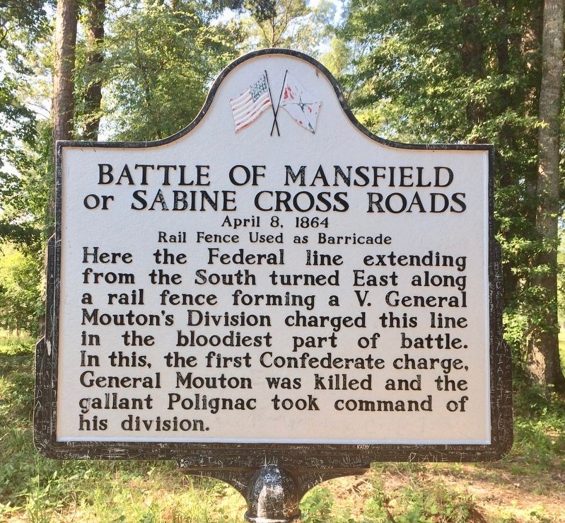 Battle of Mansﬁeld or Sabine Cross Roads Marker image. Click for full size.
