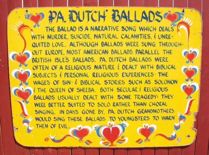 Pa. Dutch Ballads Marker image. Click for full size.