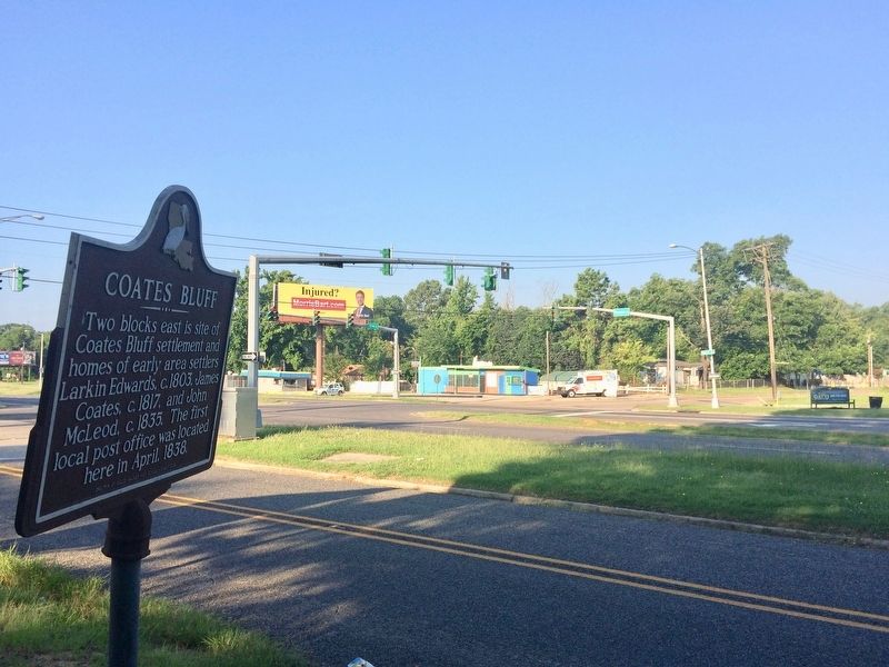 View of marker towards intersection of Olive Street and Youree Drive. image. Click for full size.