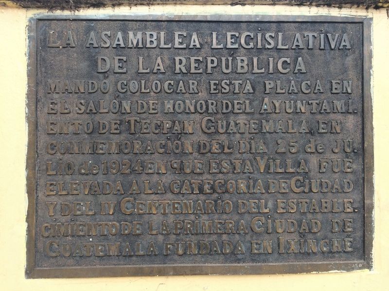 The Founding of Tecp�n Guatemala Marker image. Click for full size.
