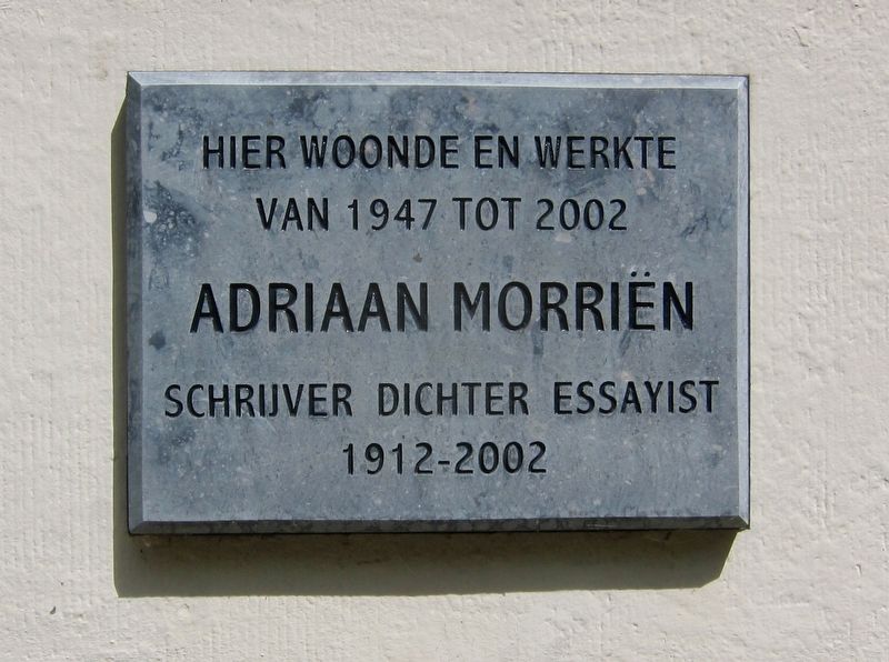 Adriaan Morriën Marker. Click for full size. Adriaan Morriën Marker image. Click for full size.