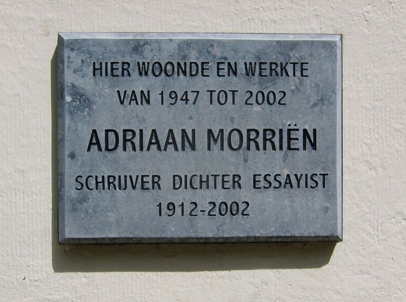 Adriaan Morrin Marker image. Click for full size.