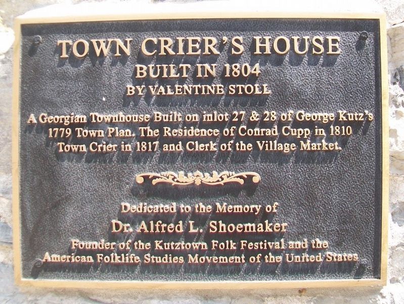 Town Crier's House Marker. Click for full size. Town Crier's House Marker image. Click for full size.