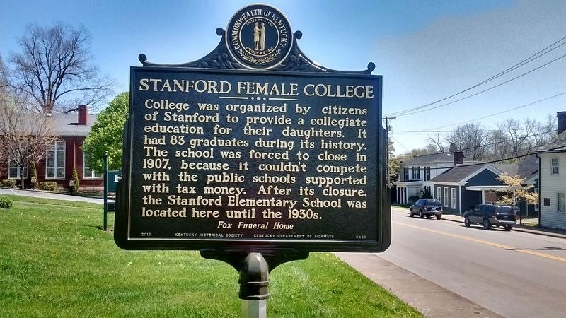 Stanford Female College Marker (Side 2) image. Click for full size.