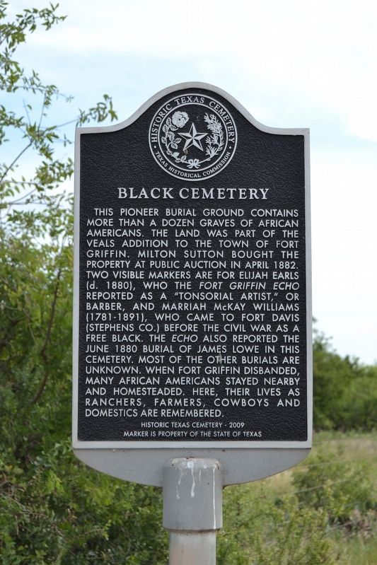 Black Cemetery Marker image. Click for full size.