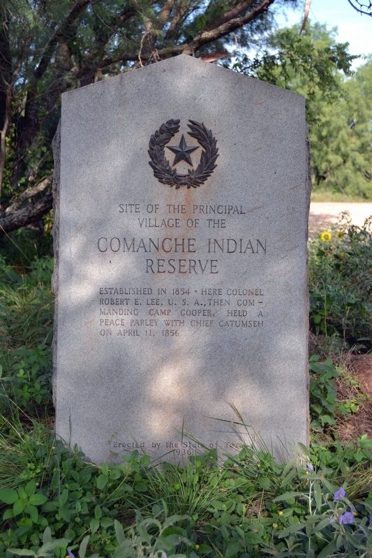 Site of the Principal Village of the Comanche Indian Reserve Marker image. Click for full size.