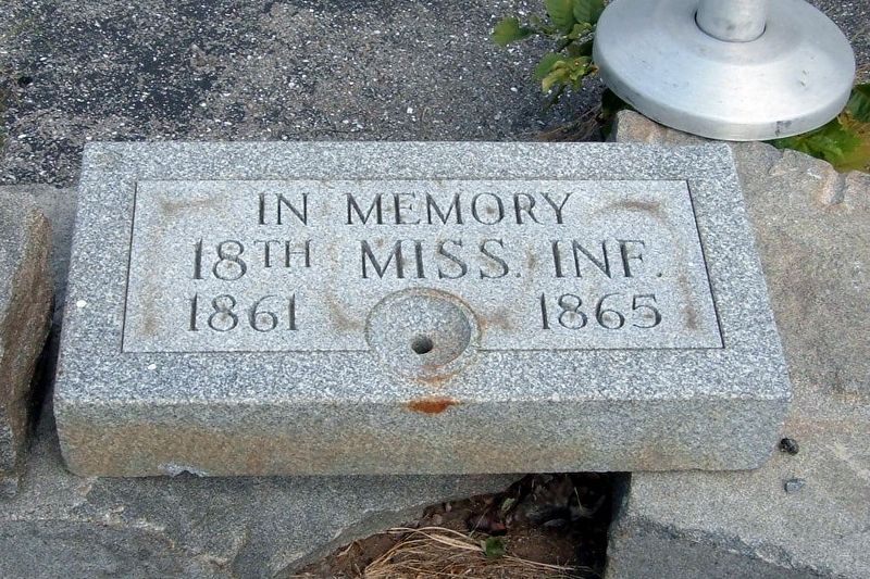 18th Miss. Inf. Marker. Click for full size. 18th Miss. Inf. Marker image. Click for full size.