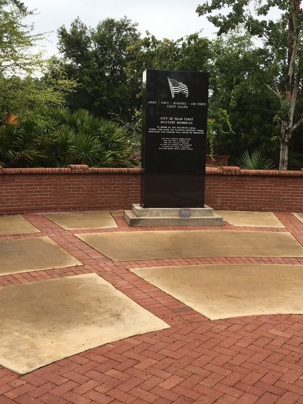 City of Palm Coast Military Memorial Marker. Click for full size. City of Palm Coast Military Memorial Marker image. Click for full size.