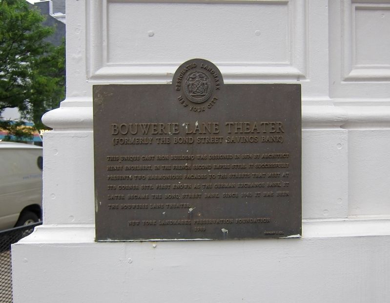 Bouwerie Lane Theater Marker image. Click for full size.