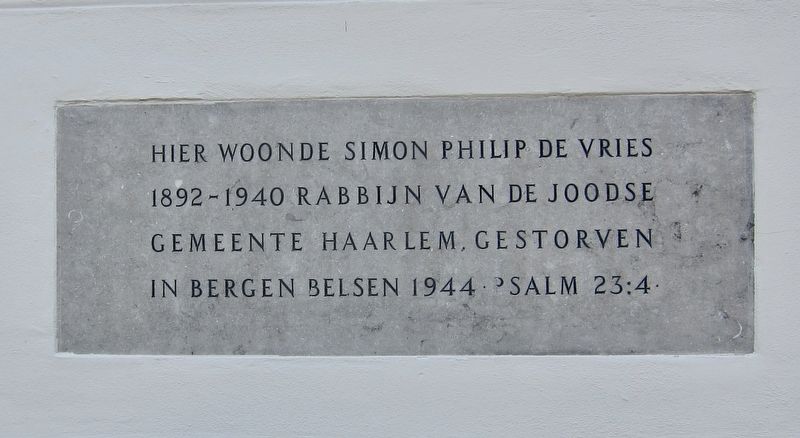 Simon Philip de Vries Marker. Click for full size. Simon Philip de Vries Marker image. Click for full size.
