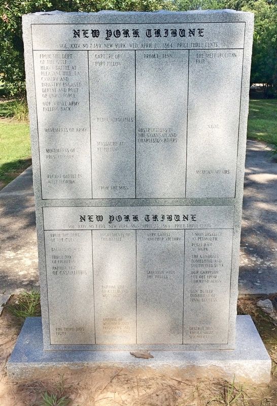 Account of the Battle of Pleasant Hill Marker (rear) image. Click for full size.