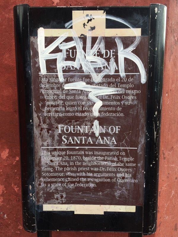 A previously nearby marker on the Fountain of Santa Ana image. Click for full size.