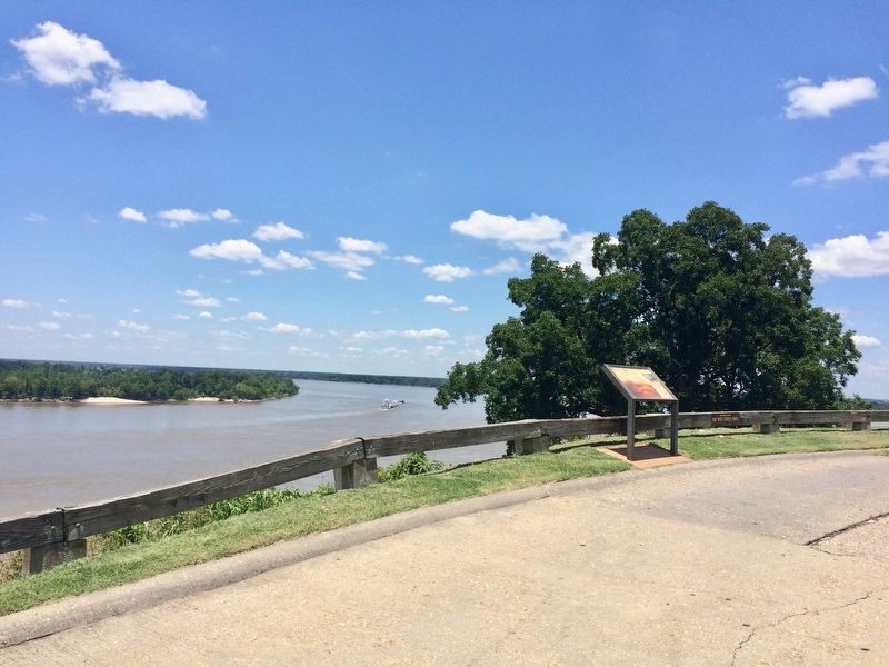 The view of marker looking upriver on the Mississippi. image. Click for full size.