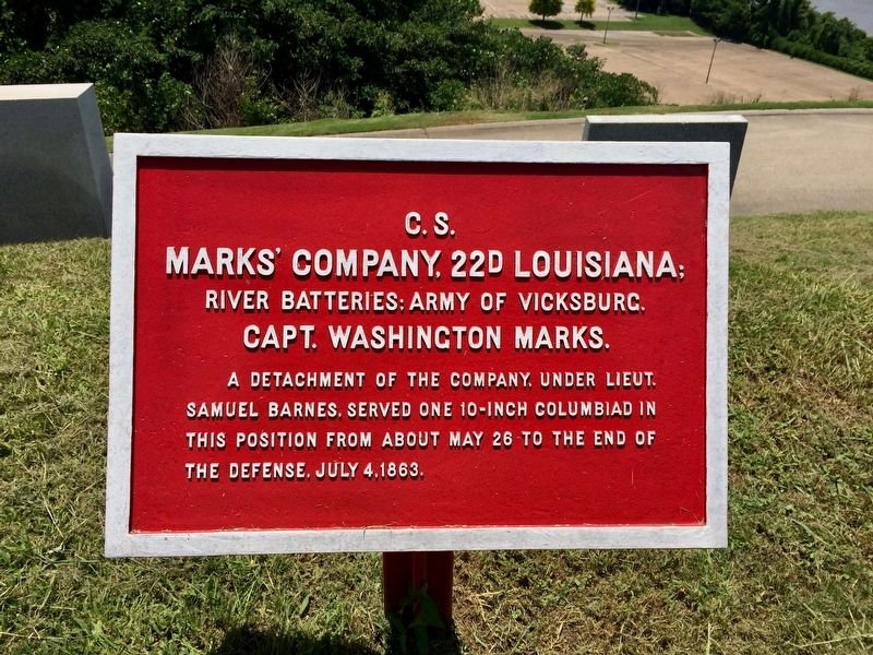 C.S. Marks' Company, 22D Louisiana; Marker image. Click for full size.